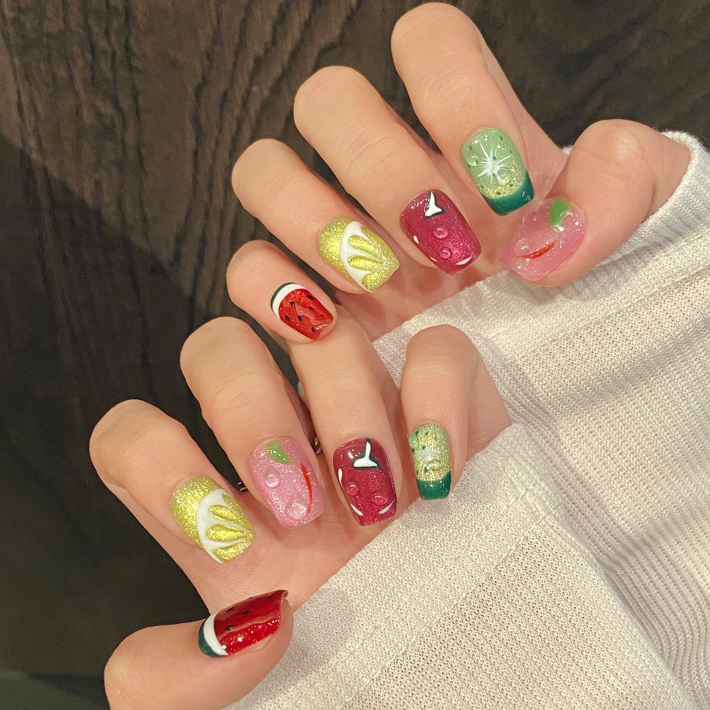 Colorful Fruit - themed Press - on Nails