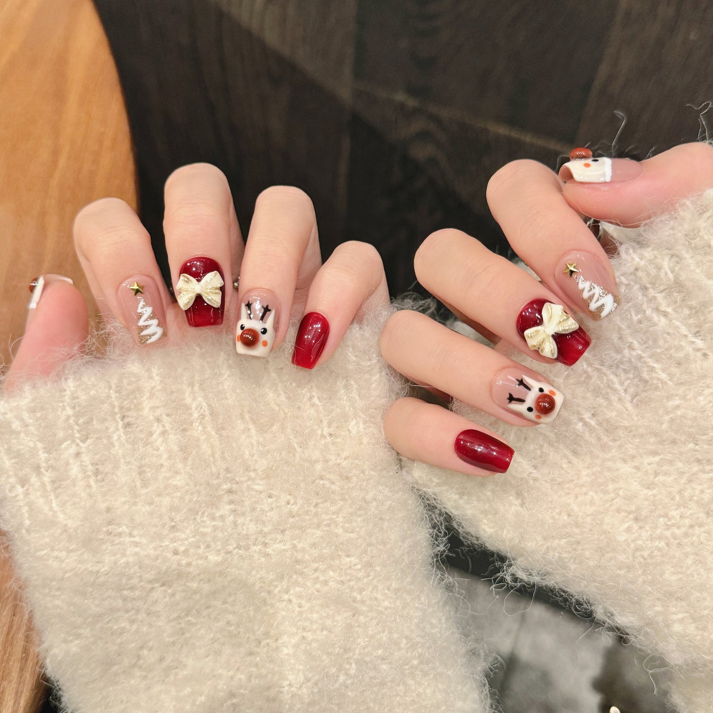 Christmas - themed Snowman Reindeer Press - on Nails