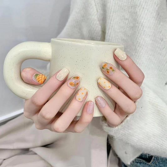 Cute Pineapple - themed Summer Press - on Nails