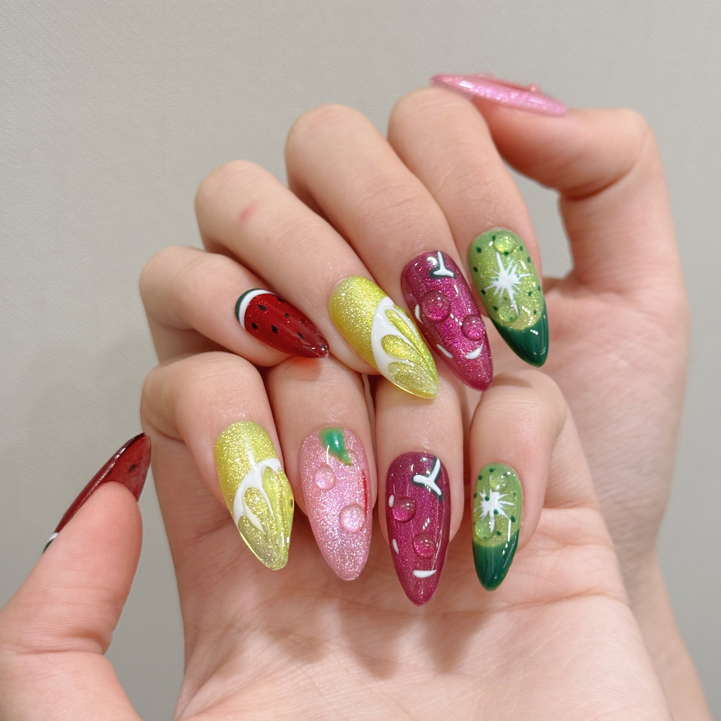 Colorful Fruit - themed Press - on Nails