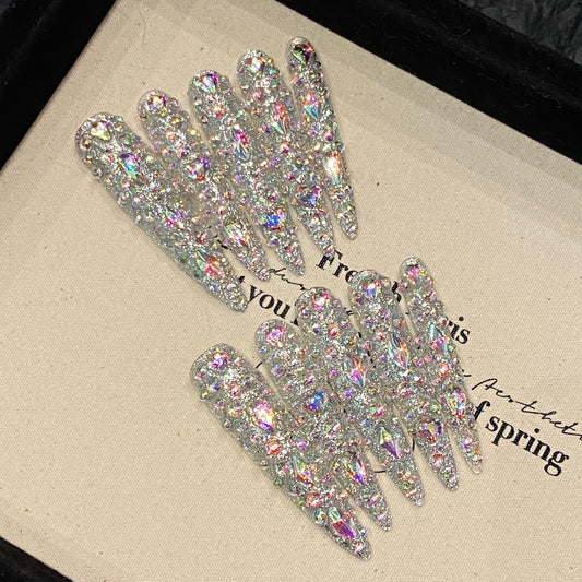 Sparkling Diamond Glam Press - on Nails