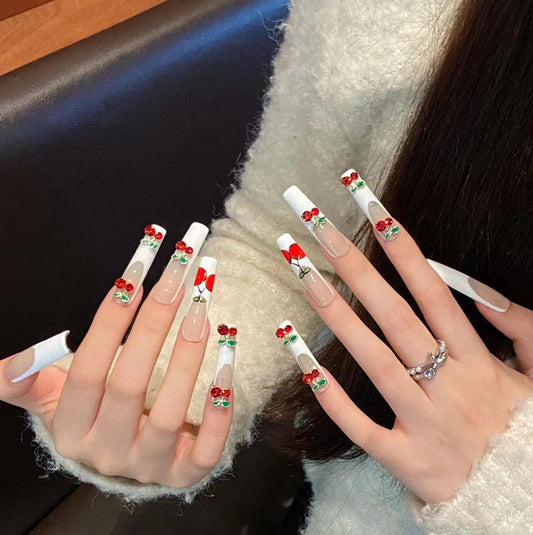 Cherry French Style Nails