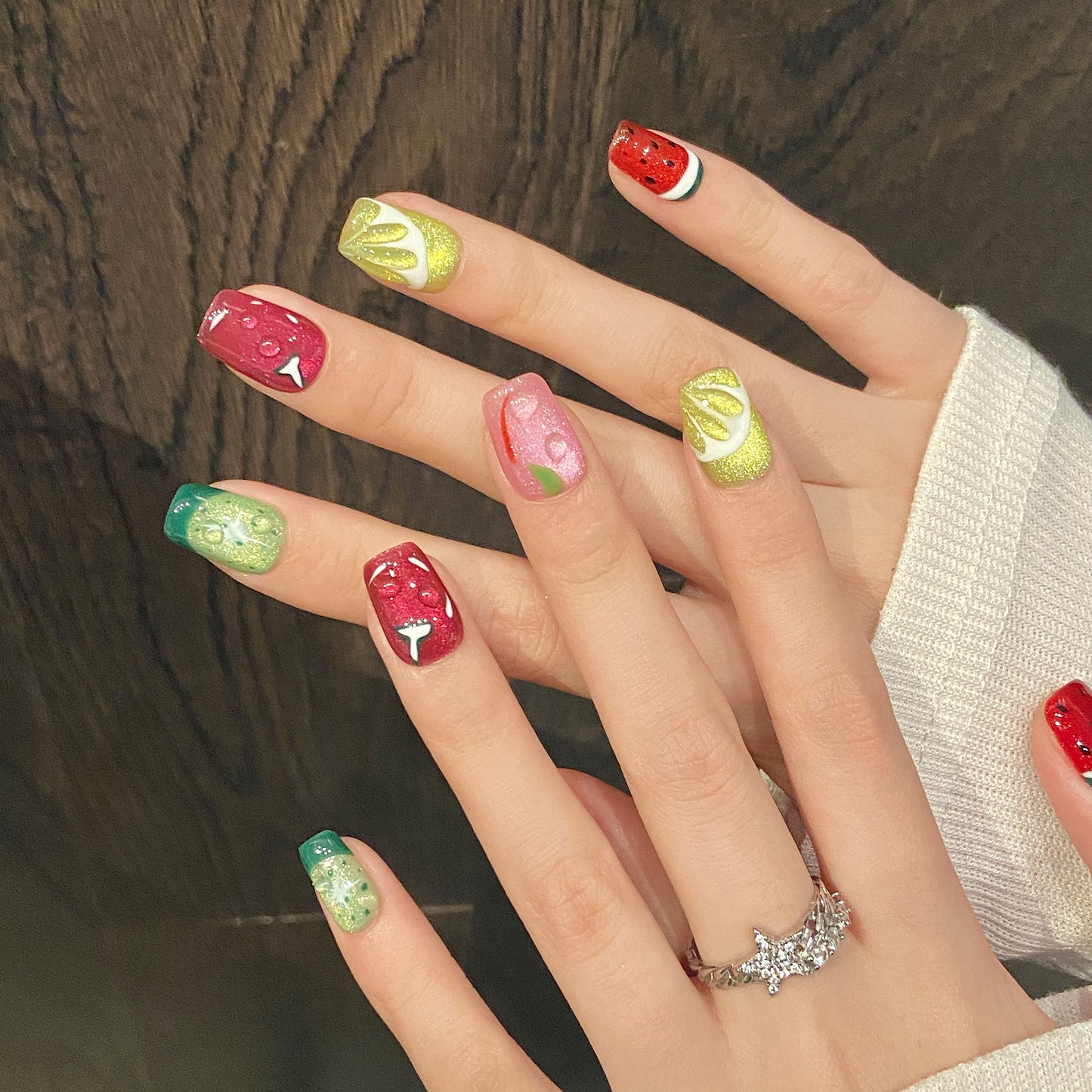Colorful Fruit - themed Press - on Nails