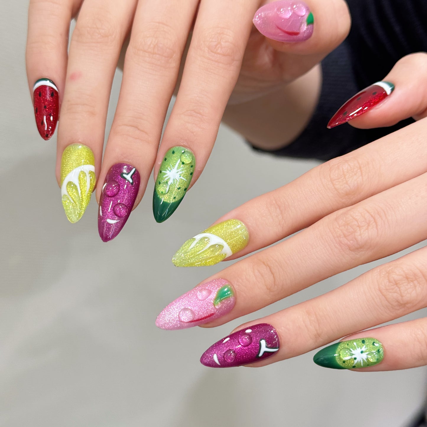 Colorful Fruit - themed Press - on Nails