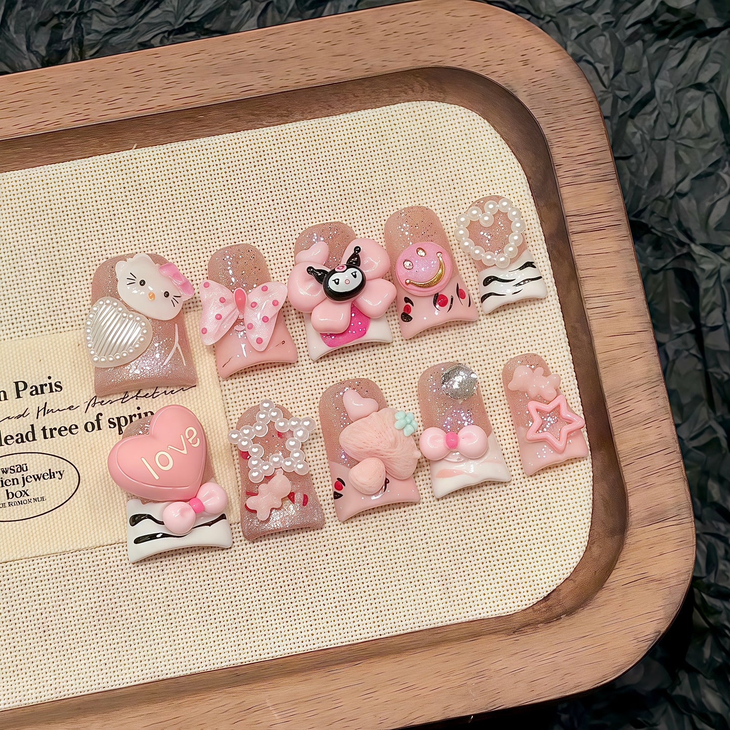 Pink Sweetheart Kawaii Press - on Nails