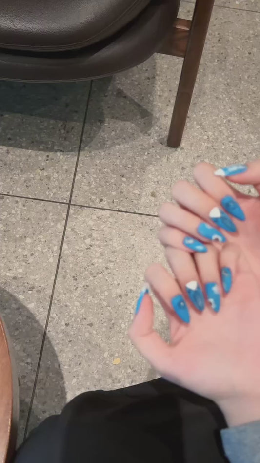 Blue Sneaker - themed Press - on Nails
