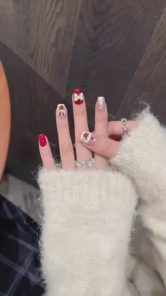 Christmas - themed Snowman Reindeer Press - on Nails