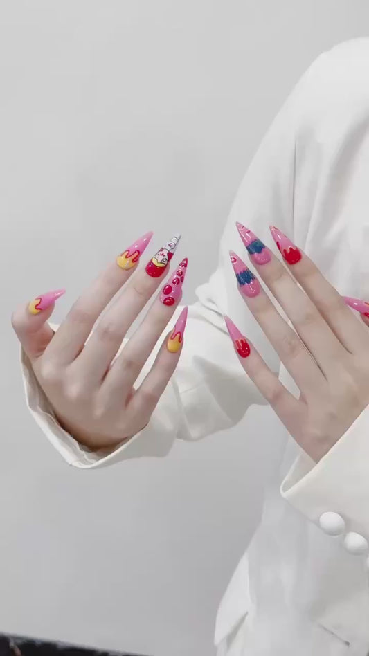 Sweet Cool Cartoon Press - on Nails
